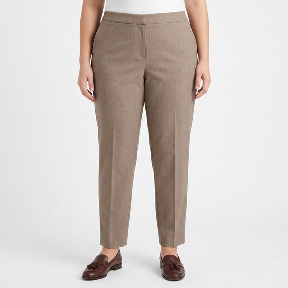 Soft by Avenue Pants - Soft by Avenue Women Beige Linen Blend Straight Leg Dress Pants 16 Petite